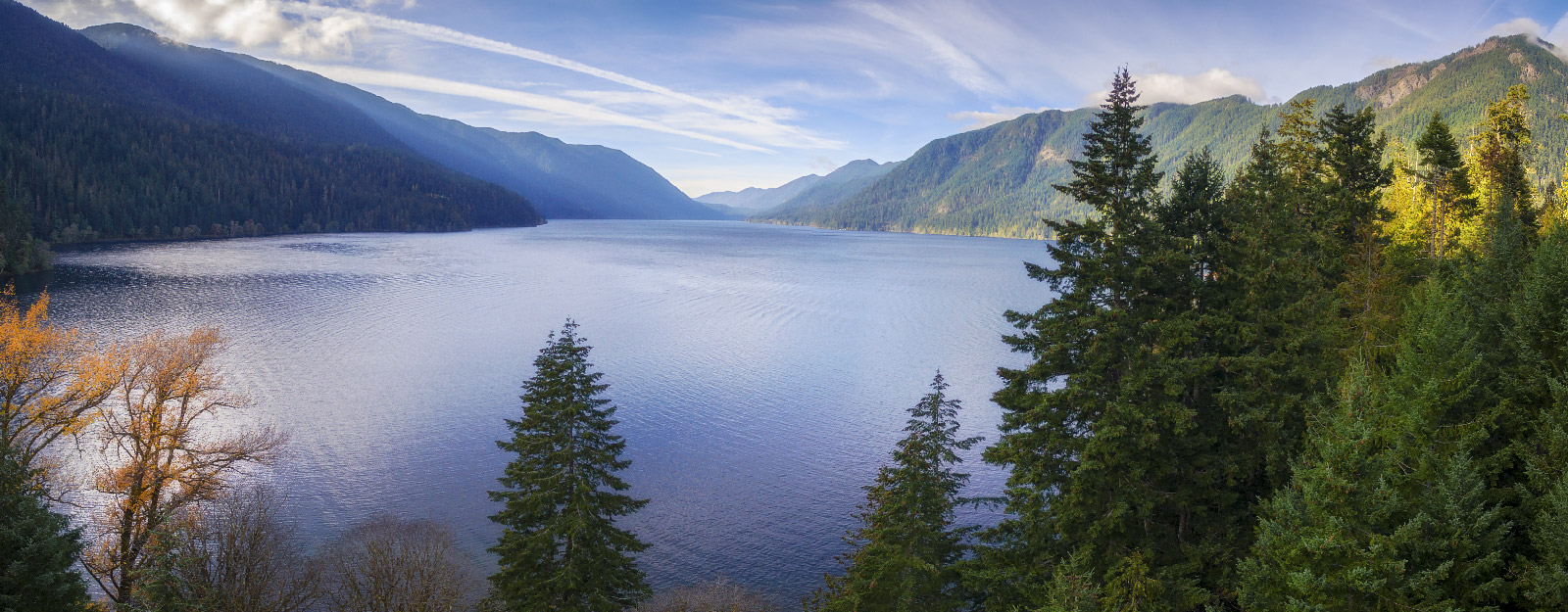 Lake in between mountains