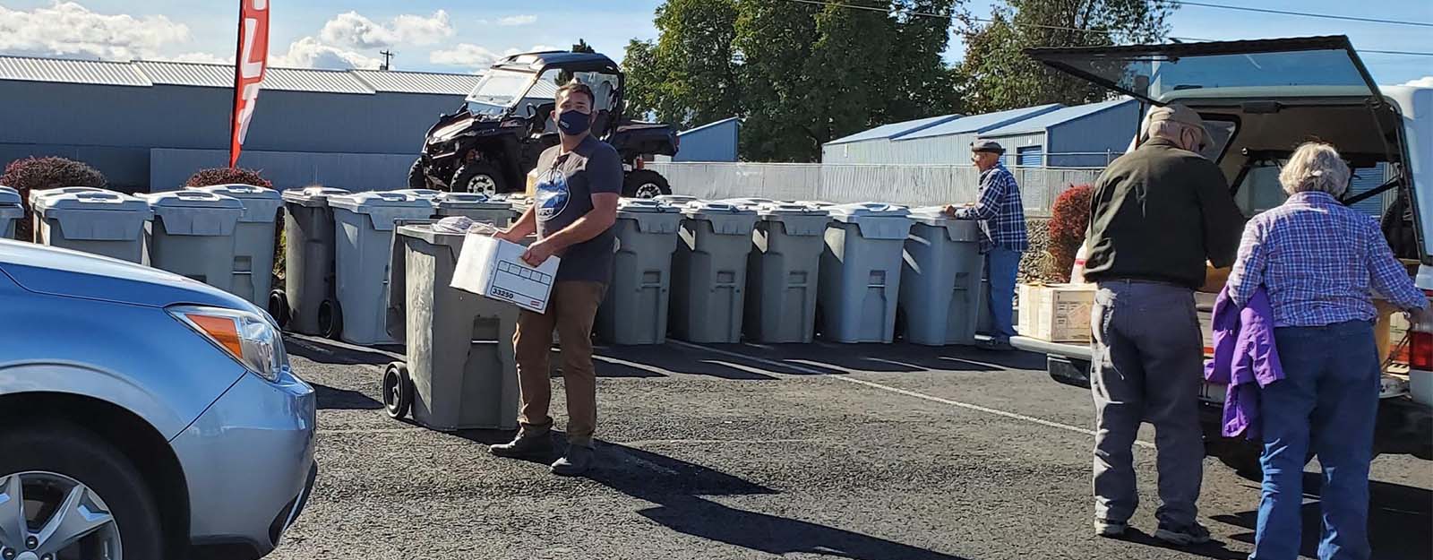 People working Shred Day event