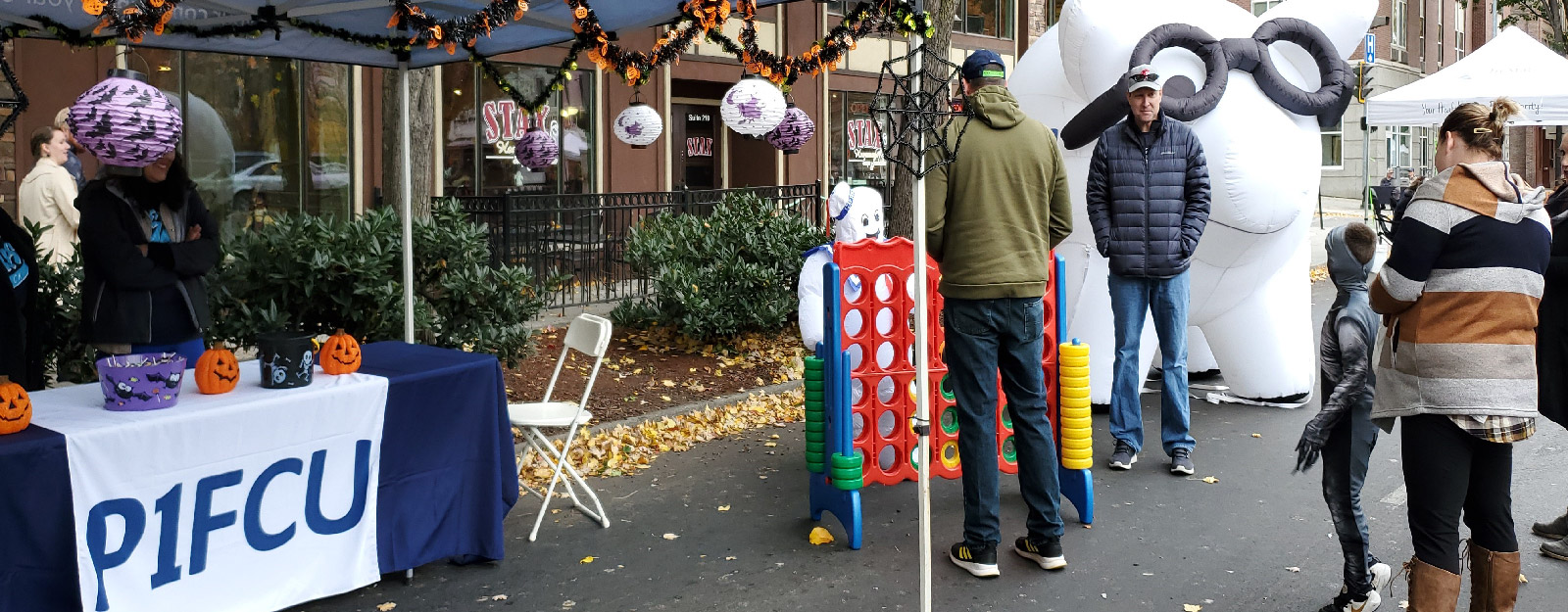 Lewiston Pumpkin Palooza event with candy and childrens games.
