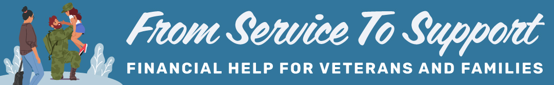 from service to support and a soldier holding a child