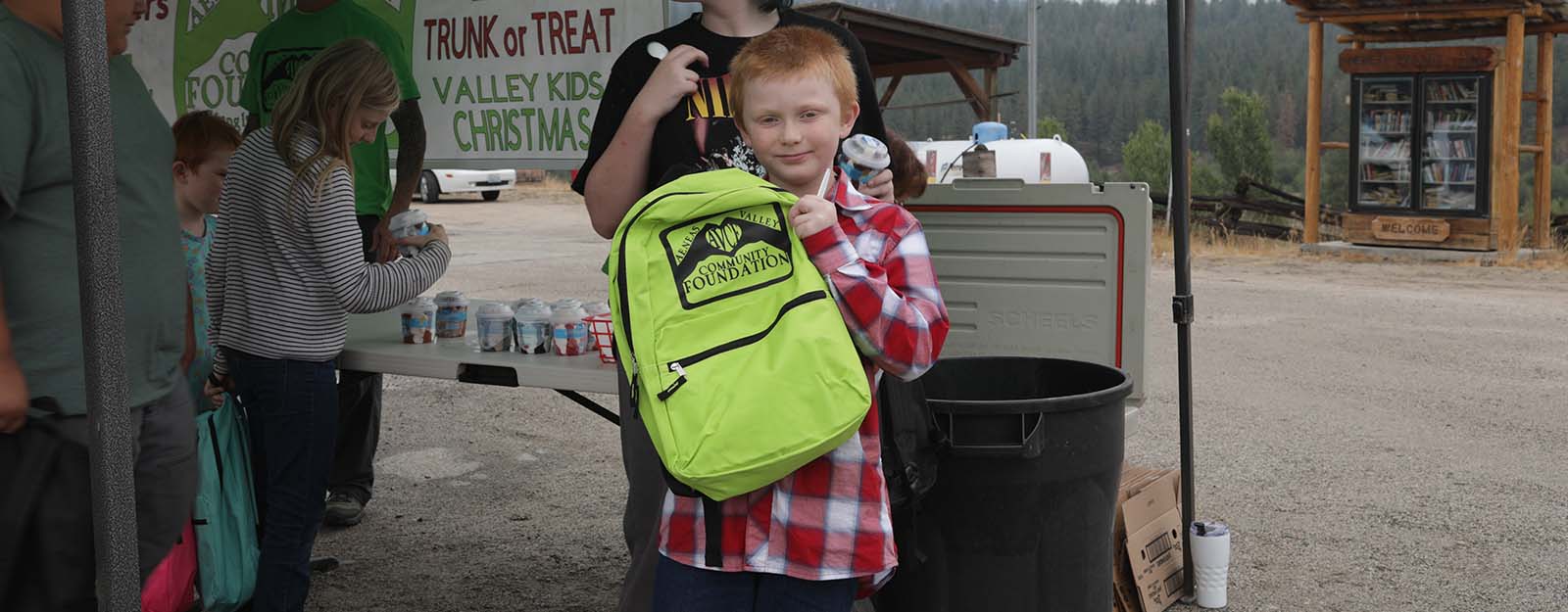 Boy with backpack